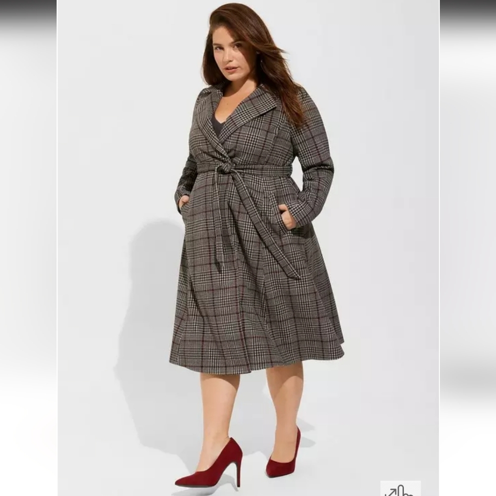 Torrid long belted coat Dress Size 5